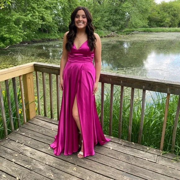 Magenta Prom Dress - Picture 3 of 5